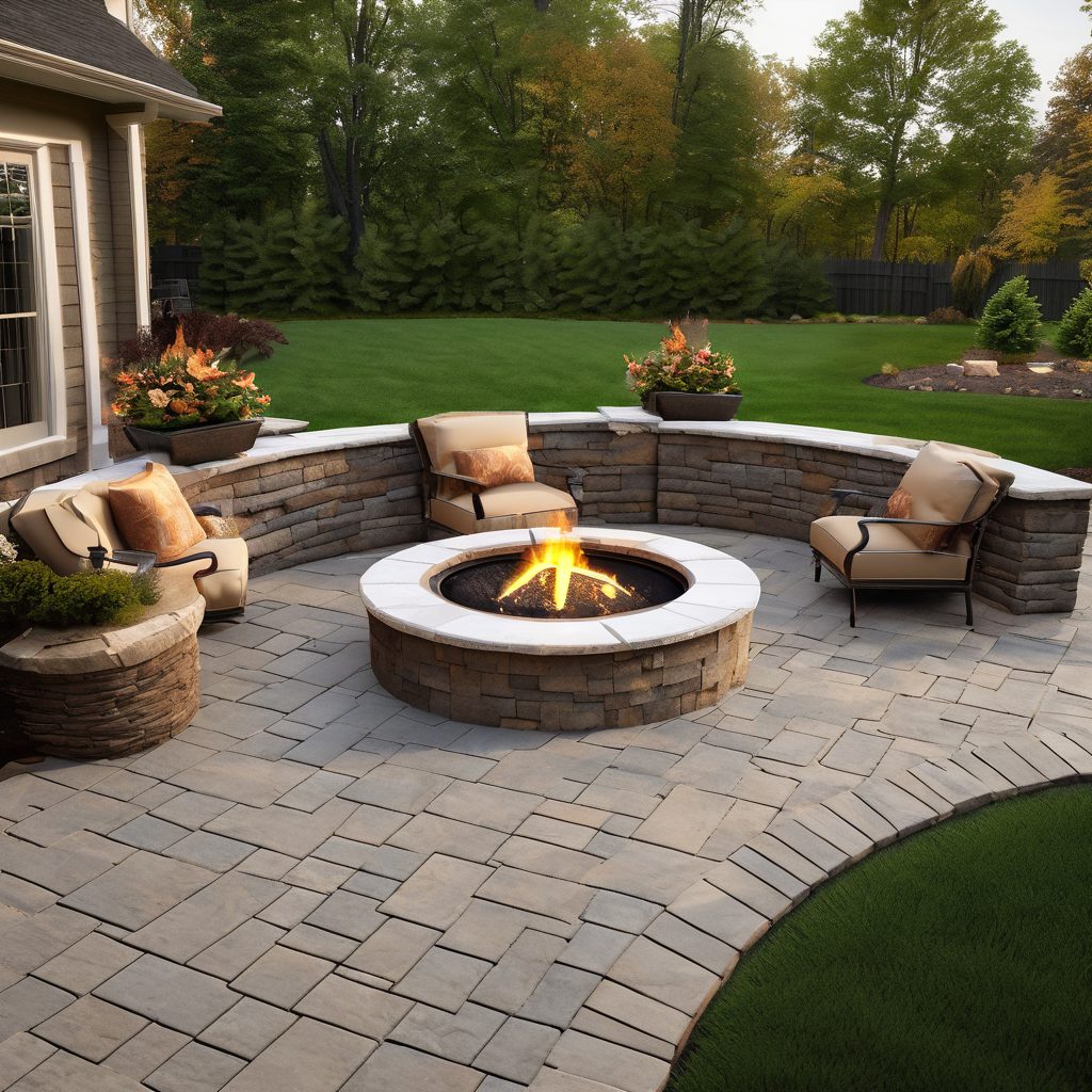 Professional hardscaping with stone paver patio
